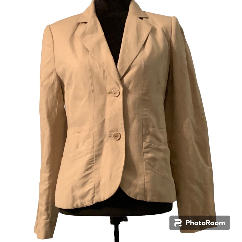 Willi Smith Women Jacket Beige Lined, with Pockets Size: 6
